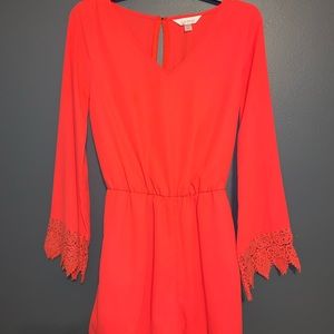 Peach/Orange Long sleeve romper